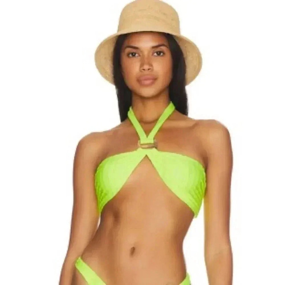 Revolve Camila Coelho Sintia Top In Neon Yellow Sz S - Picture 1 of 3